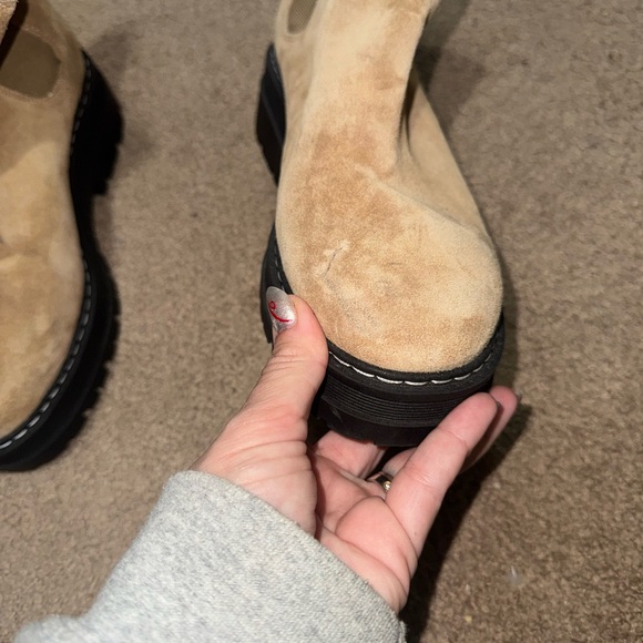 Tan Suede Ankle Boots by Marc Fisher - Picture 4 of 9